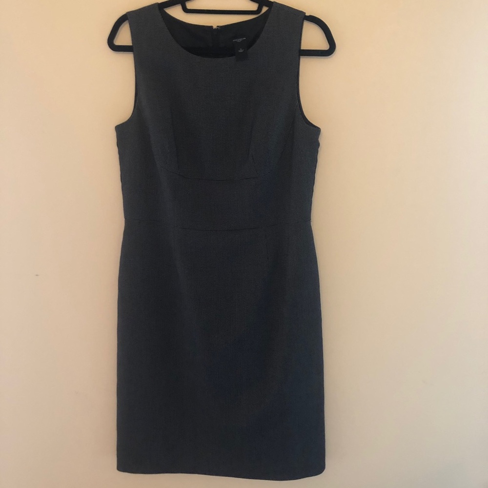 Ann Taylor black and white checked sheath dress